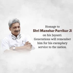 Manohar Parrikar Jayanti graphic