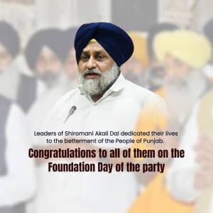 Shiromani Akali Dal Foundation Day marketing flyer