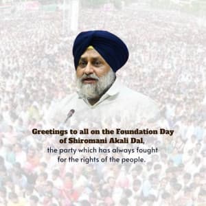 Shiromani Akali Dal Foundation Day whatsapp status poster