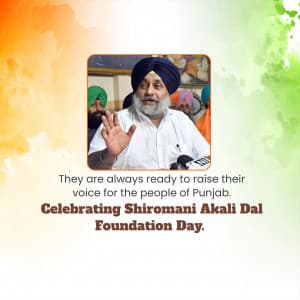 Shiromani Akali Dal Foundation Day Facebook Poster