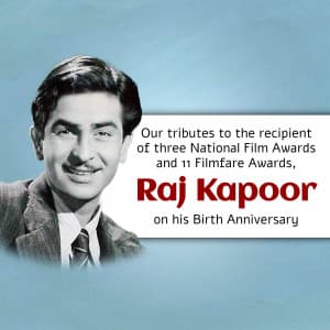 Raj Kapoor Jayanti marketing flyer