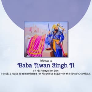 Baba Jiwan Singh Martyrdom Day marketing flyer