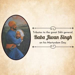 Baba Jiwan Singh Martyrdom Day Facebook Poster