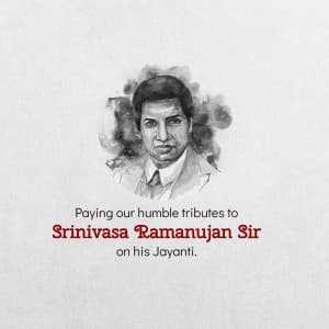 Srinivasa Ramanujan Jayanti greeting image