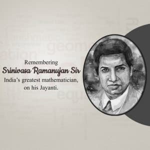 Srinivasa Ramanujan Jayanti graphic