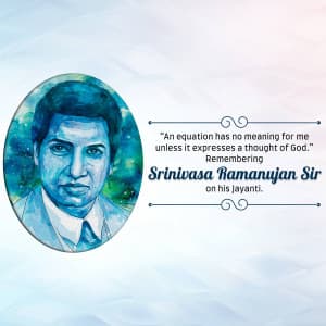 Srinivasa Ramanujan Jayanti marketing flyer