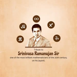 Srinivasa Ramanujan Jayanti poster Maker
