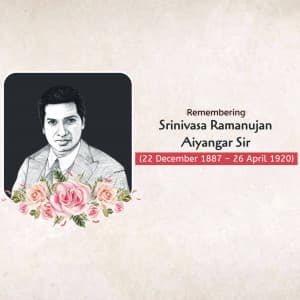 Srinivasa Ramanujan Jayanti event advertisement