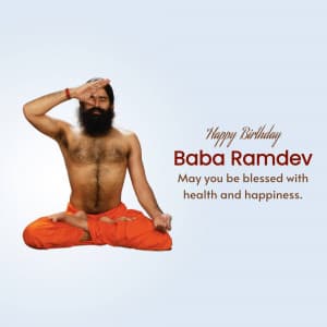 Baba Ramdev Birthday marketing poster