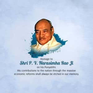 P. V. Narasimha Rao Punyatithi graphic