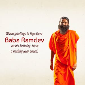 Baba Ramdev Birthday whatsapp status poster