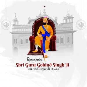 Guru Gobind Singh Gurgaddi Diwas marketing poster