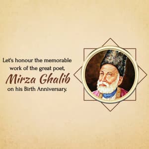 Mirza Ghalib Jayanti whatsapp status poster