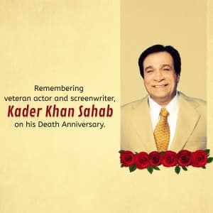 Kader Khan Death Anniversary marketing poster