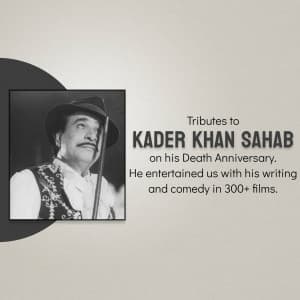 Kader Khan Death Anniversary graphic