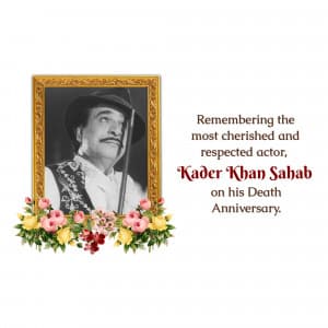 Kader Khan Death Anniversary creative image