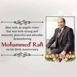 Mohammed Rafi Birth Anniversary flyer