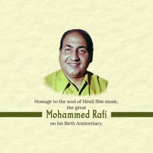 Mohammed Rafi Birth Anniversary poster