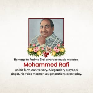 Mohammed Rafi Birth Anniversary event poster