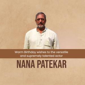 Nana Patekar Birthday Facebook Poster