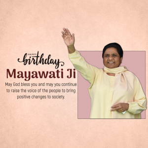 Mayawati Birthday whatsapp status poster