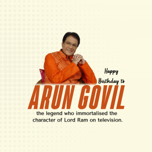 Arun Govil Birthday marketing flyer