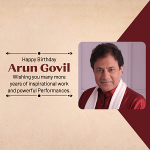 Arun Govil Birthday Facebook Poster