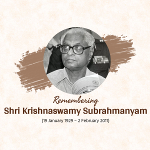 Krishnaswamy Subrahmanyam Jayanti creative image