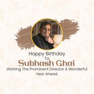 Subhash Ghai Birthday poster Maker