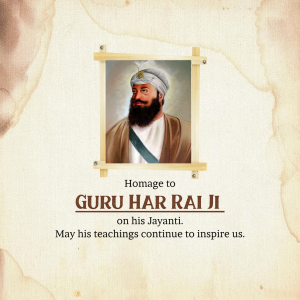 Guru Har Rai Jayanti marketing flyer