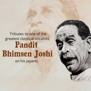 Bhimsen Joshi Jayanti marketing flyer