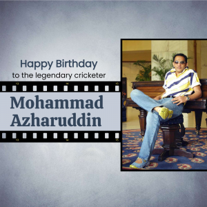 Mohammad Azharuddin Birthday Facebook Poster