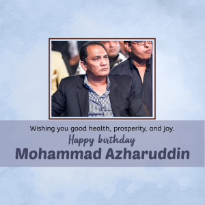 Mohammad Azharuddin Birthday poster Maker