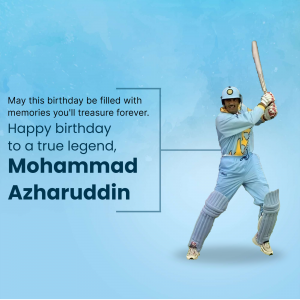 Mohammad Azharuddin Birthday event advertisement