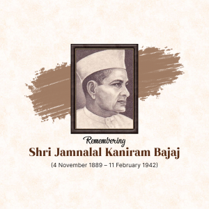 Jamnalal Bajaj Punyatithi event advertisement