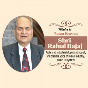 Rahul Bajaj Punyatithi creative image