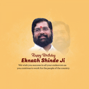 Eknath Shinde Birthday poster Maker
