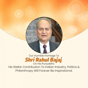 Rahul Bajaj Punyatithi poster Maker