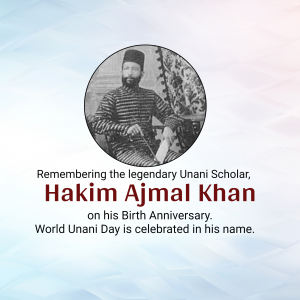 Hakim Ajmal Khan Birth Anniversary marketing poster