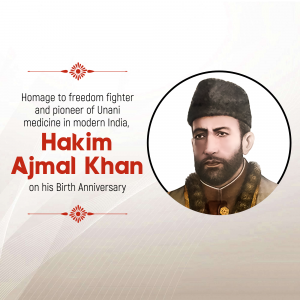 Hakim Ajmal Khan Birth Anniversary graphic