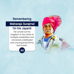 Maharaja Surajmal Jayanti poster Maker