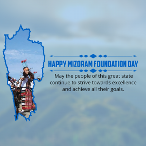 Mizoram Foundation Day whatsapp status poster