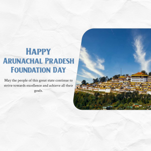 Arunachal Pradesh Foundation Day whatsapp status poster