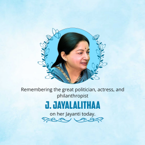Jayaram Jayalalithaa Jayanti graphic
