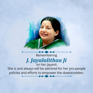Jayaram Jayalalithaa Jayanti creative image