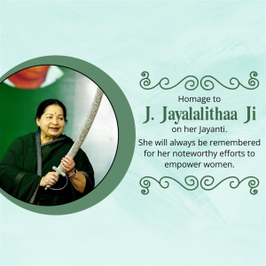 Jayaram Jayalalithaa Jayanti whatsapp status poster