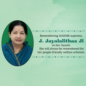 Jayaram Jayalalithaa Jayanti poster Maker