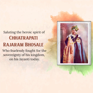 Rajaram Bhosale Jayanti whatsapp status poster