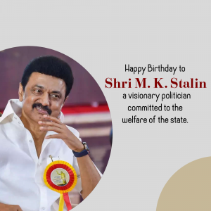 M. K. Stalin Birthday creative image