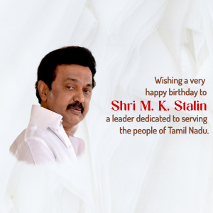 M. K. Stalin Birthday whatsapp status poster